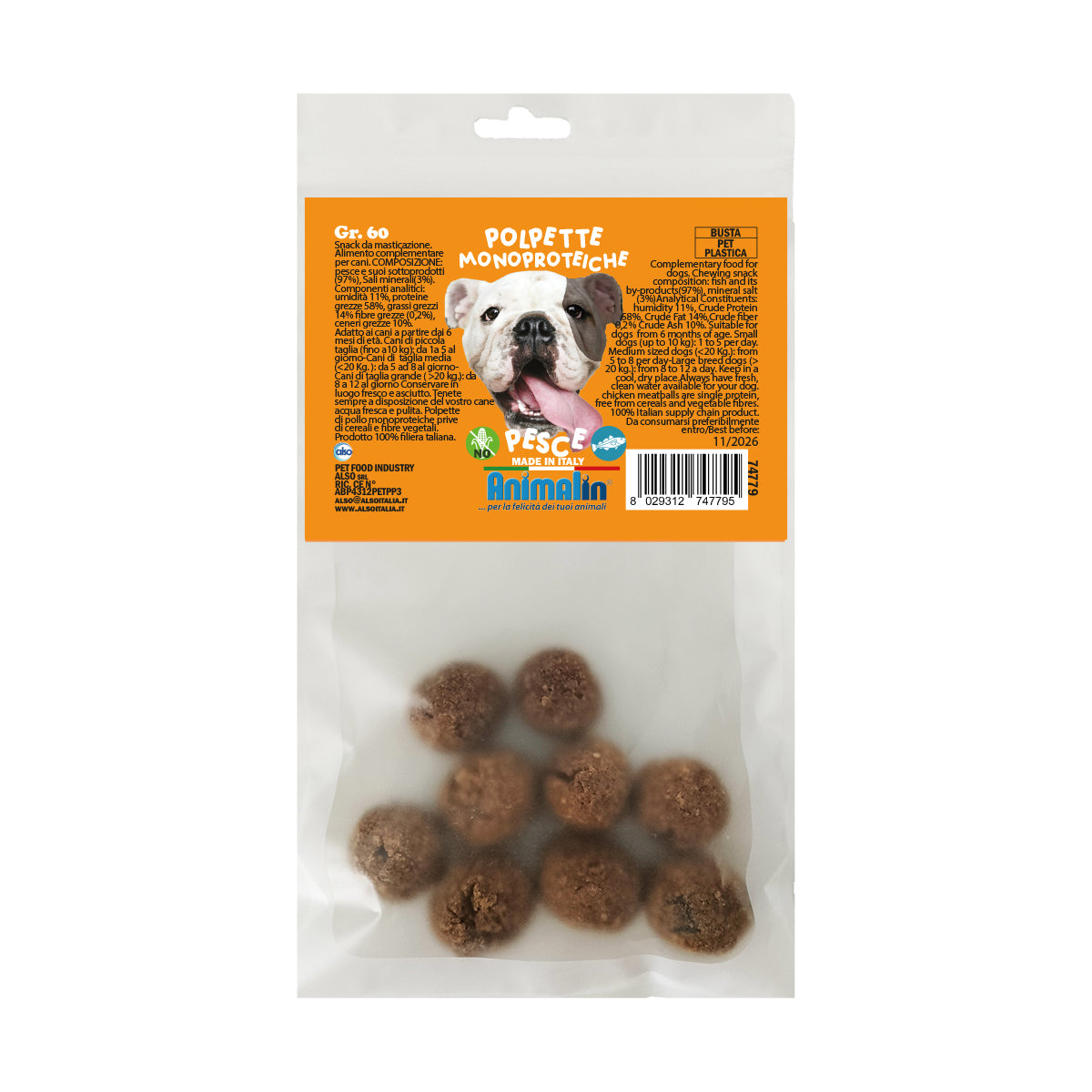 Polpette Monoproteiche per Cani Snack