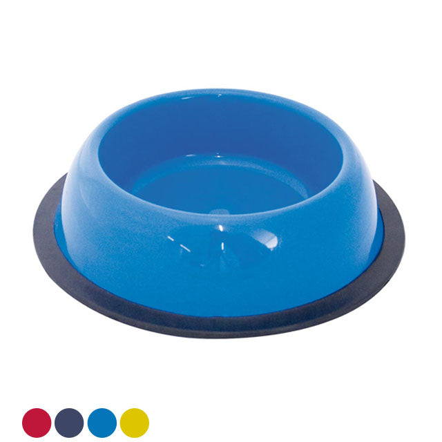Ciotola Silver rotonda antiscivolo per cani e gatti in plastica con gommini
