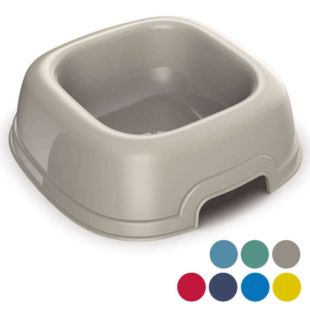 Ciotola quadrata Mon-Ami in plastica resistente per cani e gatti, colori assortiti
