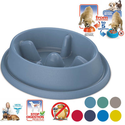 Ciotola anti-ingozzamento Adagio per cani, 25,5 x 23 x 6,5 cm, con rialzamenti interni