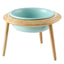 Ciotola ceramica Ufo con supporto in legno duro di caucciù per cani e gatti