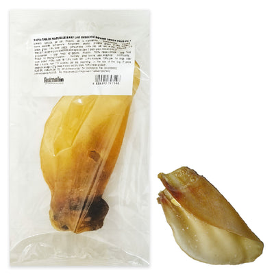 Snack naturale orecchie bovine essiccate per cani, masticativo flessibile ricco di collagene