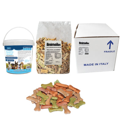 Biscotto gourmet per cani a forma di osso con pomodoro, spinaci, carruba e vaniglia