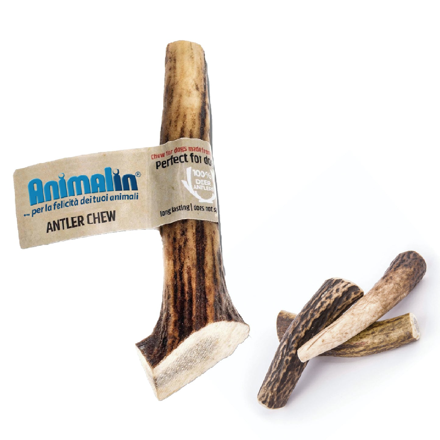 Corna di cervo chiusa hard per cani, masticativo naturale 100% senza additivi