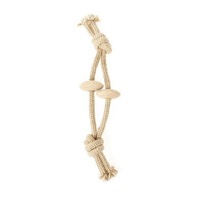 Gioco da tiro in legno e corda per cani, dimensioni 9 x 19 cm, con inserto in legno naturale
