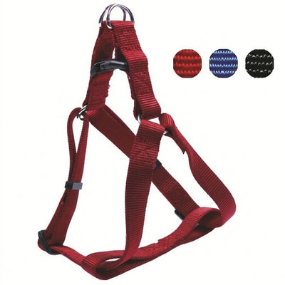 Pettorina in nylon rosso regolabile per cani, resistente e confortevole per passeggiate quotidiane