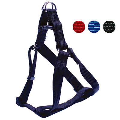 Pettorina nylon nero regolabile per cani Animalin con fibbia di sicurezza