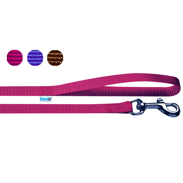 Guinzaglio in nylon fucsia per cani, robusto e leggero
