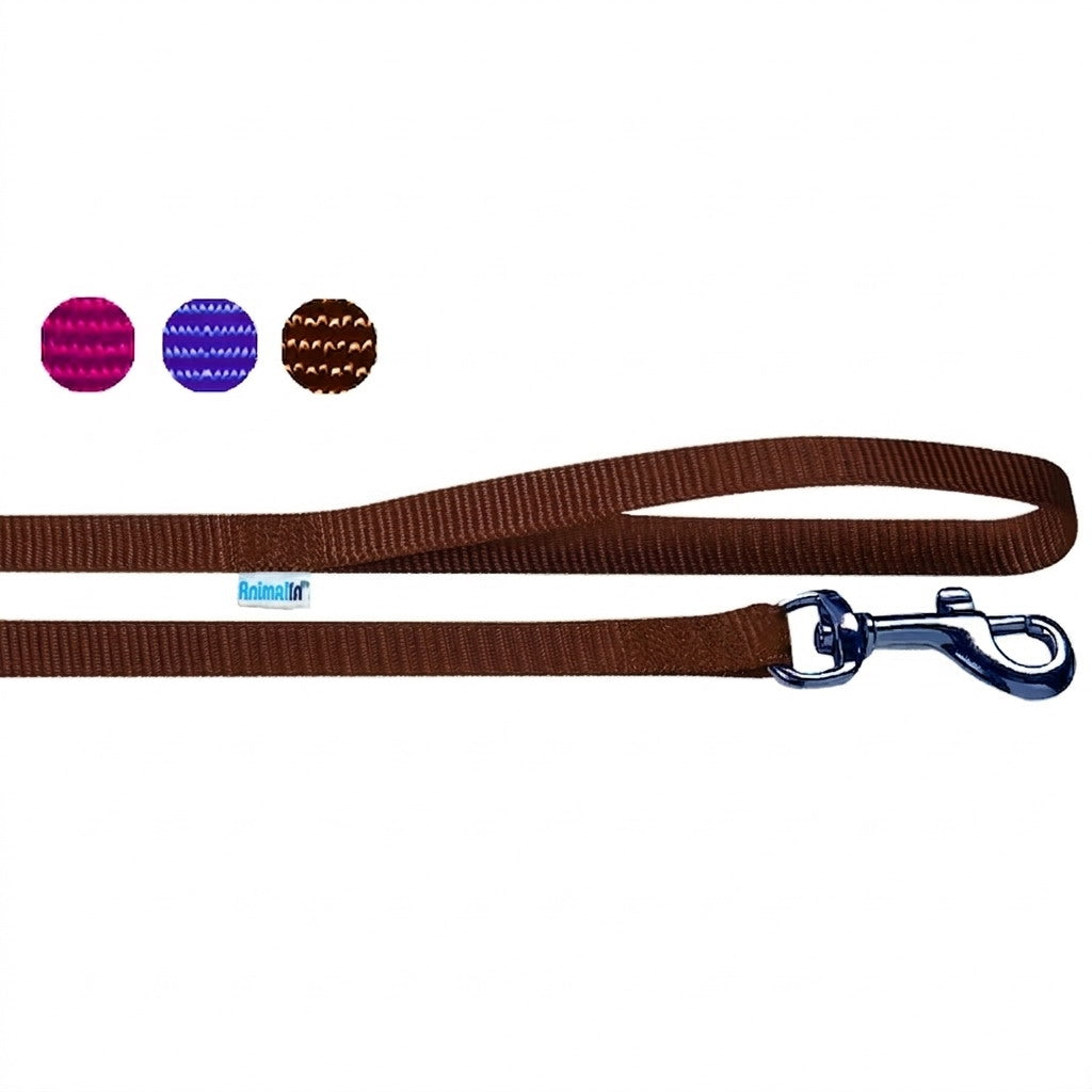 Guinzaglio in nylon marrone per cani, resistente e leggero