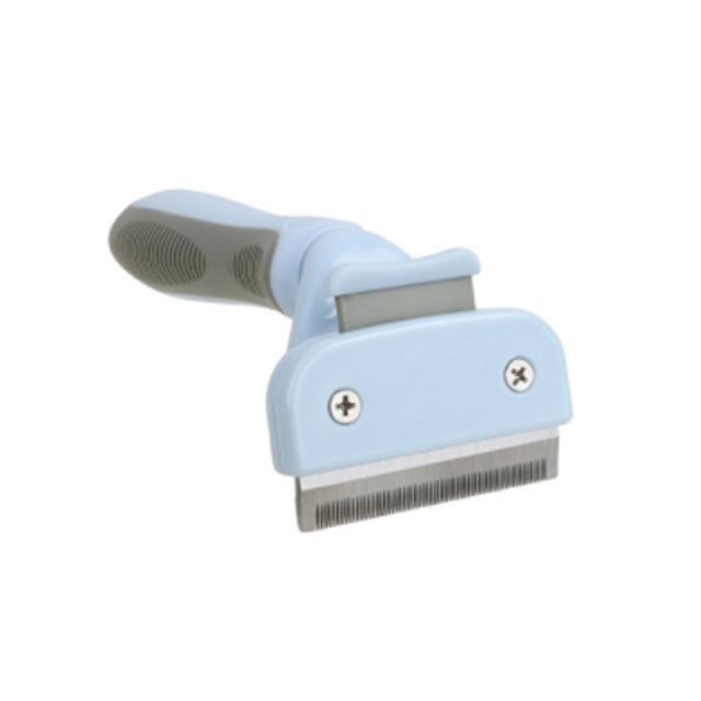 Cardatore Revolution per cani e gatti con bottone solleva pelo ergonomico in acciaio