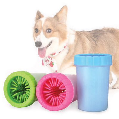 Pulitore zampe in silicone per cani e gatti, con setole morbide per pulizia delicata