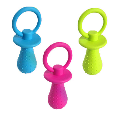 Gioco TPR ciuccio con punte e campanello per cani, 9 cm, colore azzurro