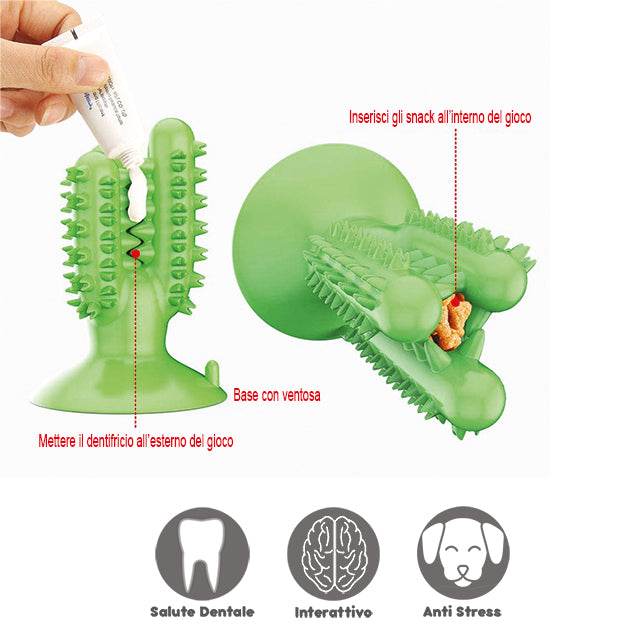 Gioco cactus in TPR per cani igiene dentale color mix 13x9 cm 160 g