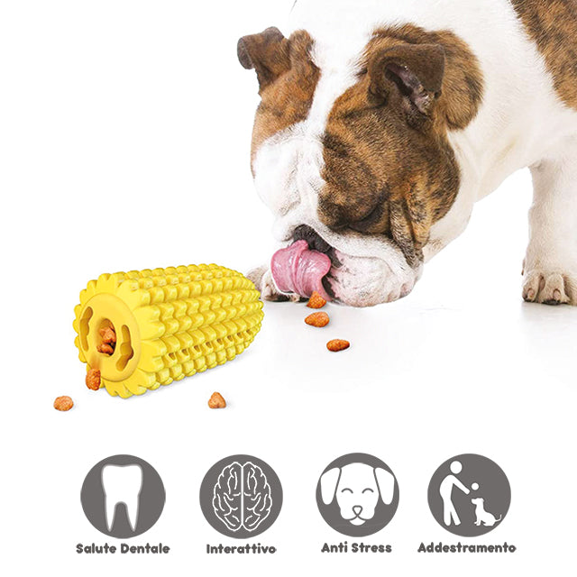 Gioco TPR igiene dentale pannocchia con corda per cani, 11x5,5 cm, corda 50-60 cm