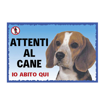 Cartello Attenti al Cane in plastica stampato, 23,5 x 16 cm, per giardini e ingressi