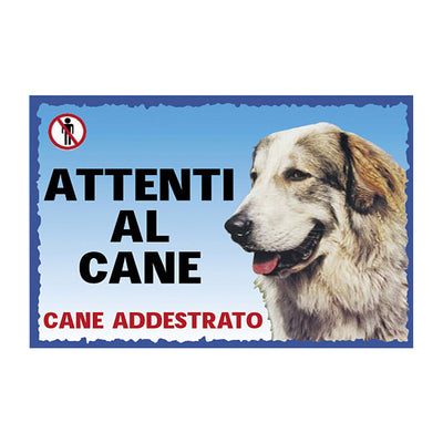 Cartello Pastore del Caucaso in plastica stampata, 23,5 x 16 cm, per segnalazione cane in giardino