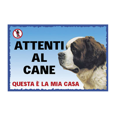 Cartello attenti al cane in plastica stampata, 23,5 x 16 cm, per segnalazione giardino