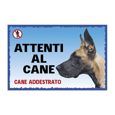 Cartello Alano Fulvo stampato in plastica resistente, 23,5 x 16 cm, per segnalare la presenza del cane