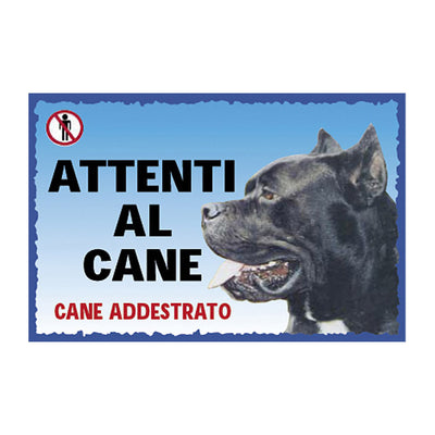 Cartello Attenti al Cane Corso in plastica resistente, 23,5 x 16 cm, per giardini e ingressi