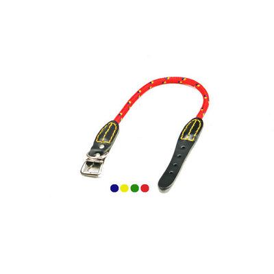 Collare nylon tondo cucito a mano per cani con rinforzi in cuoio, colori assortiti