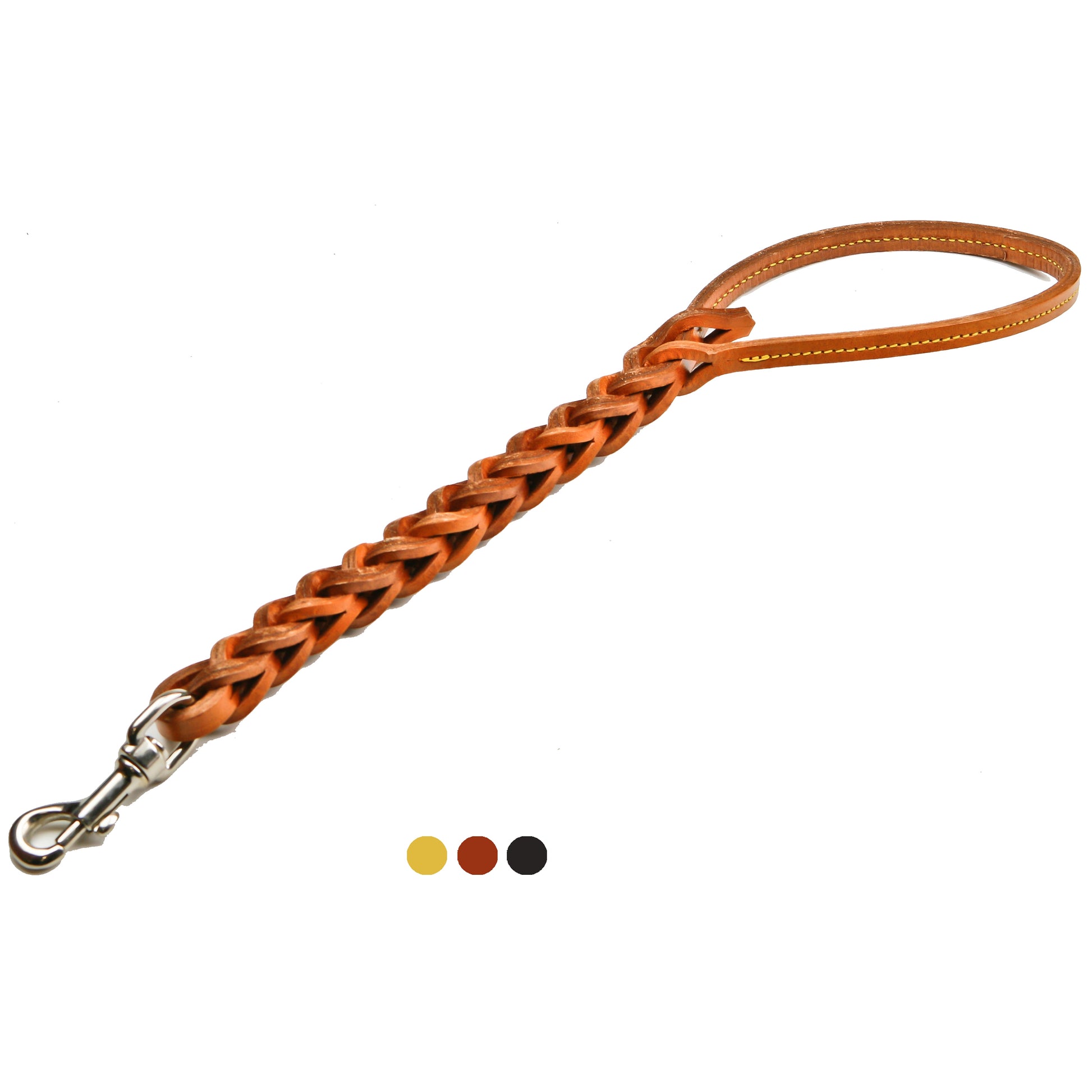 Guinzaglio tripla treccia in cuoio per cani, colori naturale marrone nero