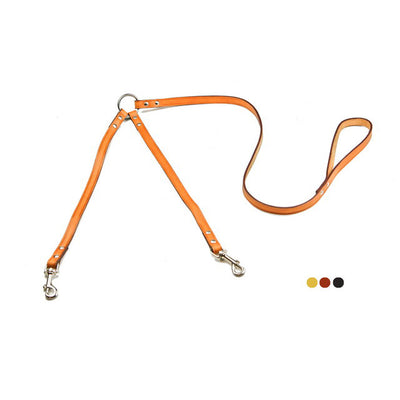 Guinzaglio accoppiacani in cuoio extra doppio, 13 mm × 120 cm, Made in Italy
