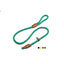 Guinzaglio nylon a strangolo cucito per cani con rinforzi in cuoio, colori assortiti