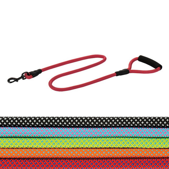 Guinzaglio nylon corda tonda mix double color per cani con moschettone robusto
