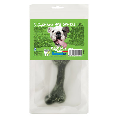 Snack vegetale a forma di osso mix per cani di taglia media con azione dentale