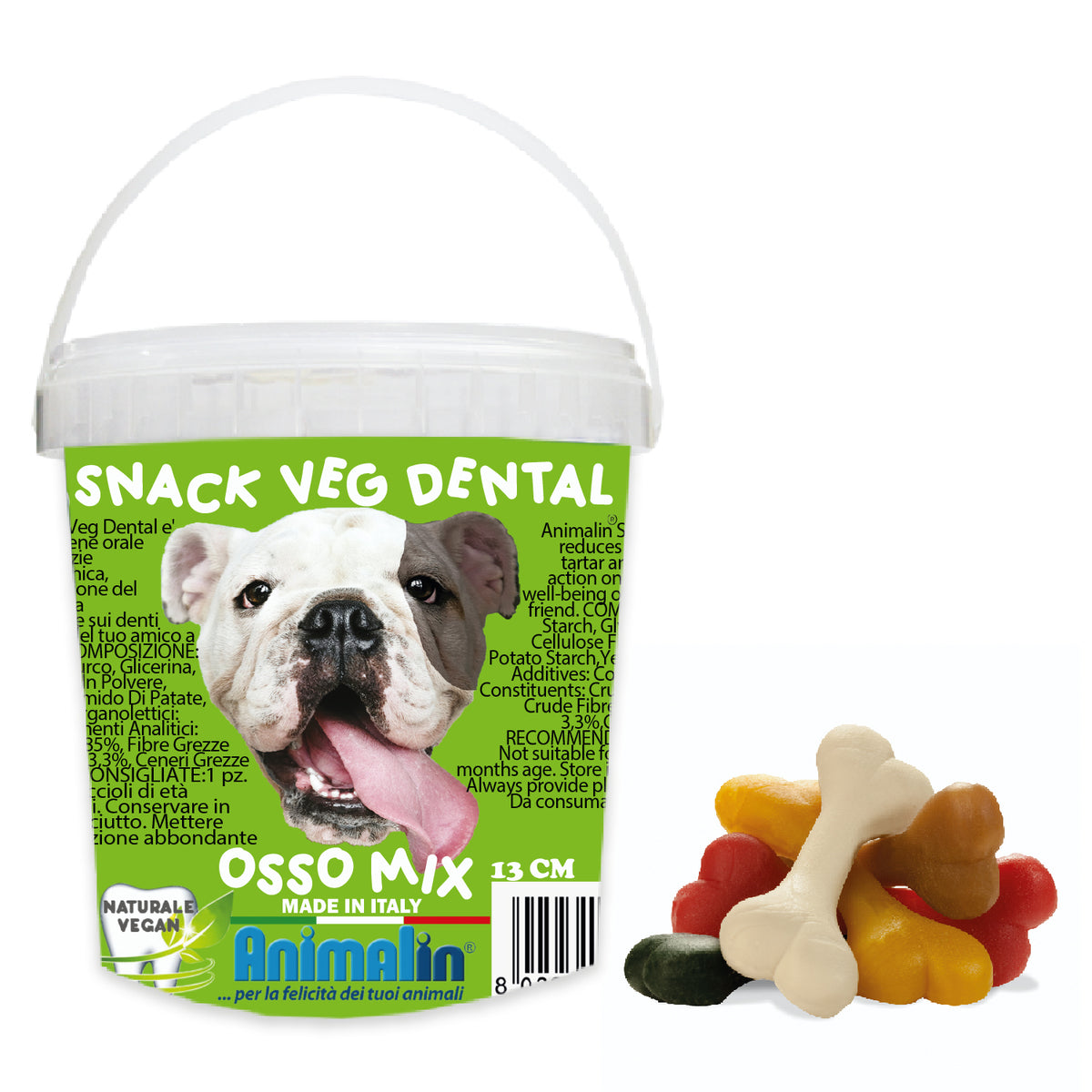 Snack Vegetale per Igiene Dentale Osso Mix M – 13 cm