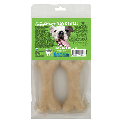Osso dental in riso rotto per cani piccoli, snack vegetale per l'igiene orale