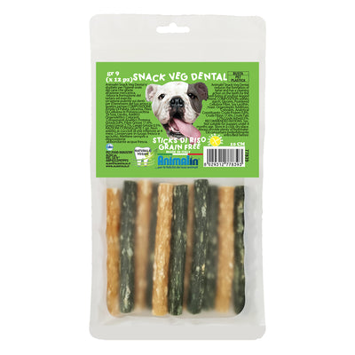 Snack dental sticks di riso grain free per cani taglia S, 10 cm, confezione da 12 pezzi