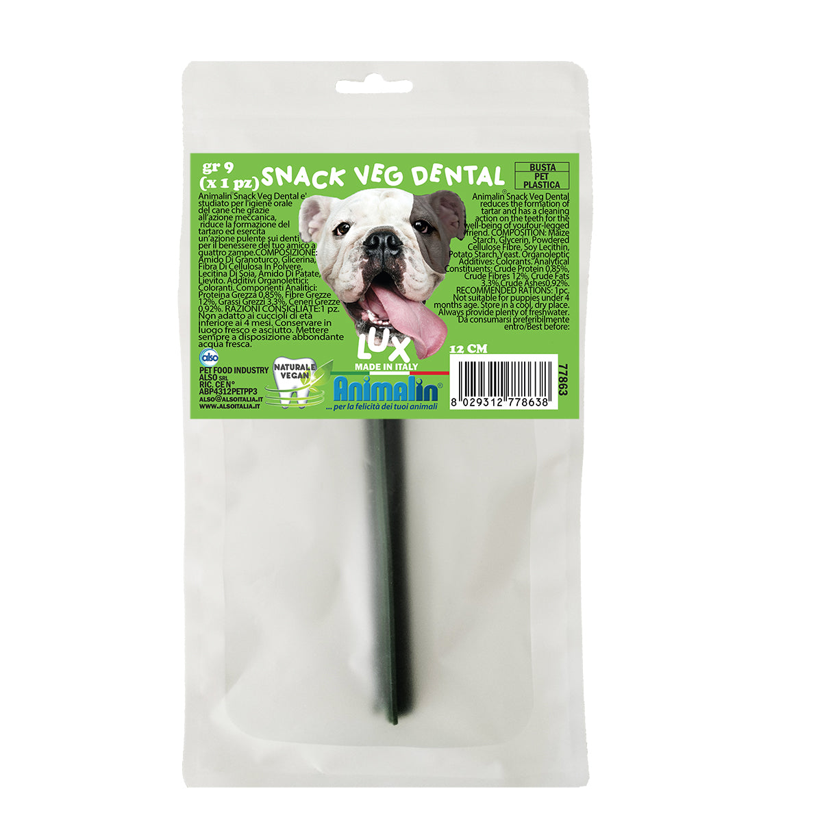 Snack veg dental lux per cani, snack vegetale per l'igiene orale