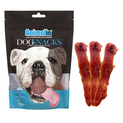 Snack monoproteico filetti di anatra per cani, 100 g, con alta digeribilità