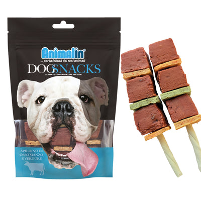 Spiedino di osso per cani con manzo e verdure, 12,5 cm, 100 g