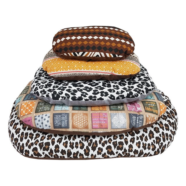 Cuscino ovale trapuntato in cotone per cani e gatti, 75 x 50 x 10 cm