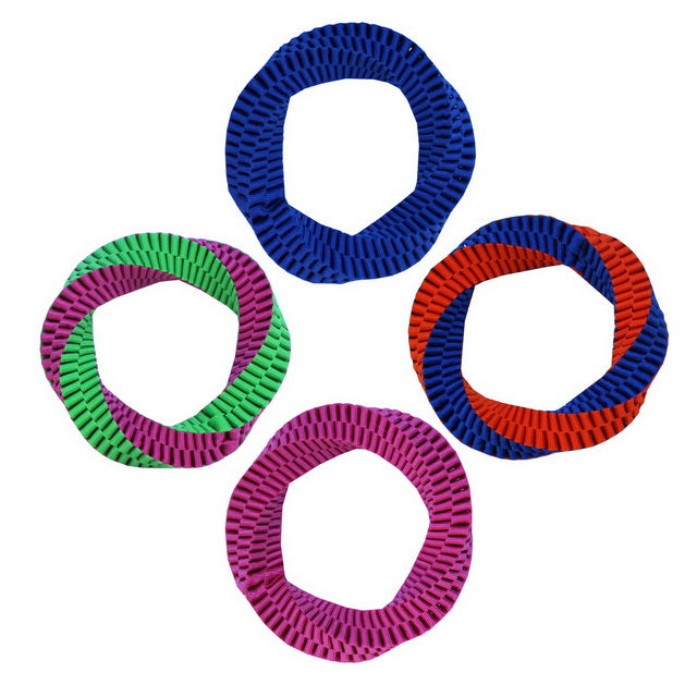 Anello nylon intrecciato twisted massaggia gengive per cani, gioco resistente pulizia dentale