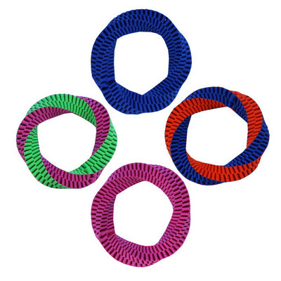 Anello nylon intrecciato twisted massaggia gengive per cani, gioco resistente pulizia dentale