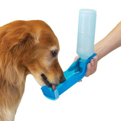 Dispenser acqua portatile 500 ml per cani e gatti con gancio integrato, colori rosa e blu
