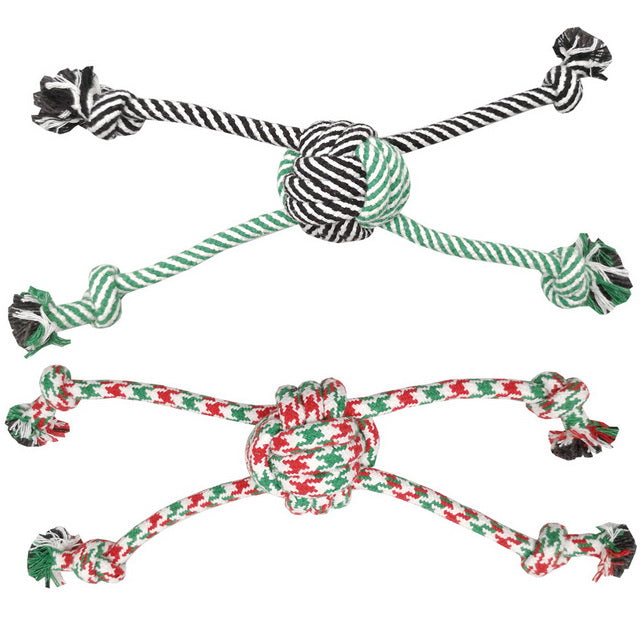 Gioco rope con palla intrecciata per cani, 38 cm, 120 g, corda resistente