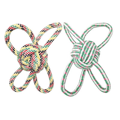 Gioco rope con palla intrecciata per cani, 22 cm, resistente al tiro e alla masticazione