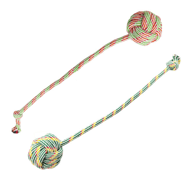 Gioco rope con palla intrecciata per cani, 50 cm, 120 g, corda robusta e resistente