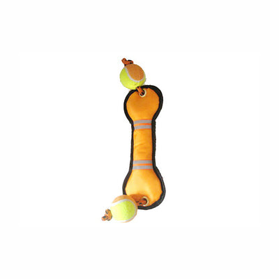 Gioco galleggiante con doppia pallina da tennis per cani, materiale Oxford resistente, 49 x 11 cm