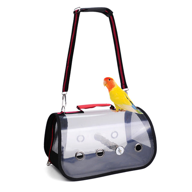Borsa trasportino crystal in PVC trasparente 44x24x30 cm con tracolla regolabile per cani e gatti