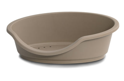 Cuccia in plastica lettino Tino Eco tortora 53x32x18 cm con piedini antiscivolo