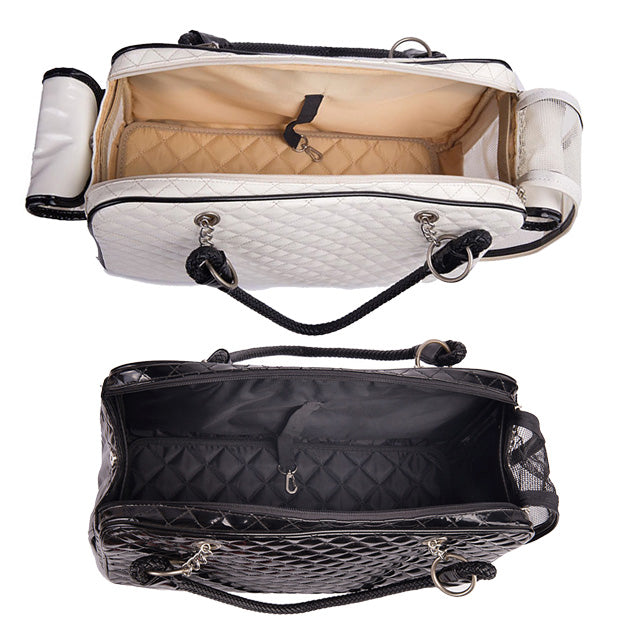BORSA TRASPORTINO ELISABETTA II CON RETE PER CANI