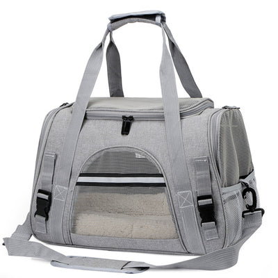 Borsa trasportino per cani e gatti con soffice tappetino e rete traspirante, 45 x 26 x 28 cm