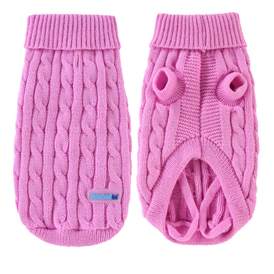 Maglione treccia per cani morbido e traspirante con ricamo elegante e cinturini per le zampe
