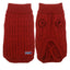 Maglione treccia rosso per cani piccoli con ricamo decorativo e cinturini per le zampe