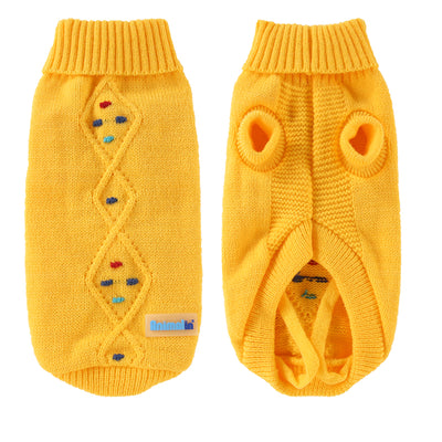 Maglione pois per cani in maglia morbida con foro collare e cinturini zampe